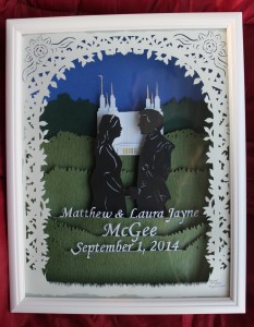 This is a layered paper cutting I did for my son's wedding.