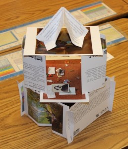 Simple cut and fold techniques were used by a 10 year old to build this edifice!