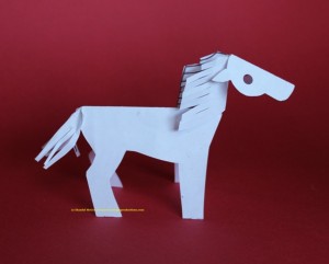 Two dimensional paper becomes a three dimensional sculpture with a few cuts and folds!