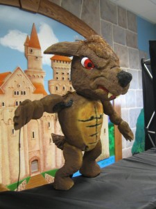 A werewolf character from a German folktale made with help by teen-aged volunteers.